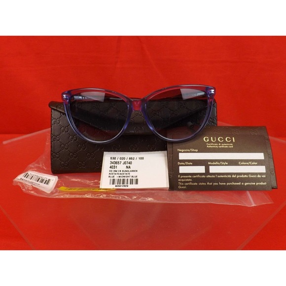 NIB GUCCI GG3641/S BLUE CAT EYE INTERLOCKING GG SCRIPT LOGO SUNGLASSES # 343657 main image 9